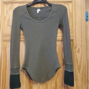 Free People We The Free Sunny Valley Layer Cuff Thermal Shirt Top XS